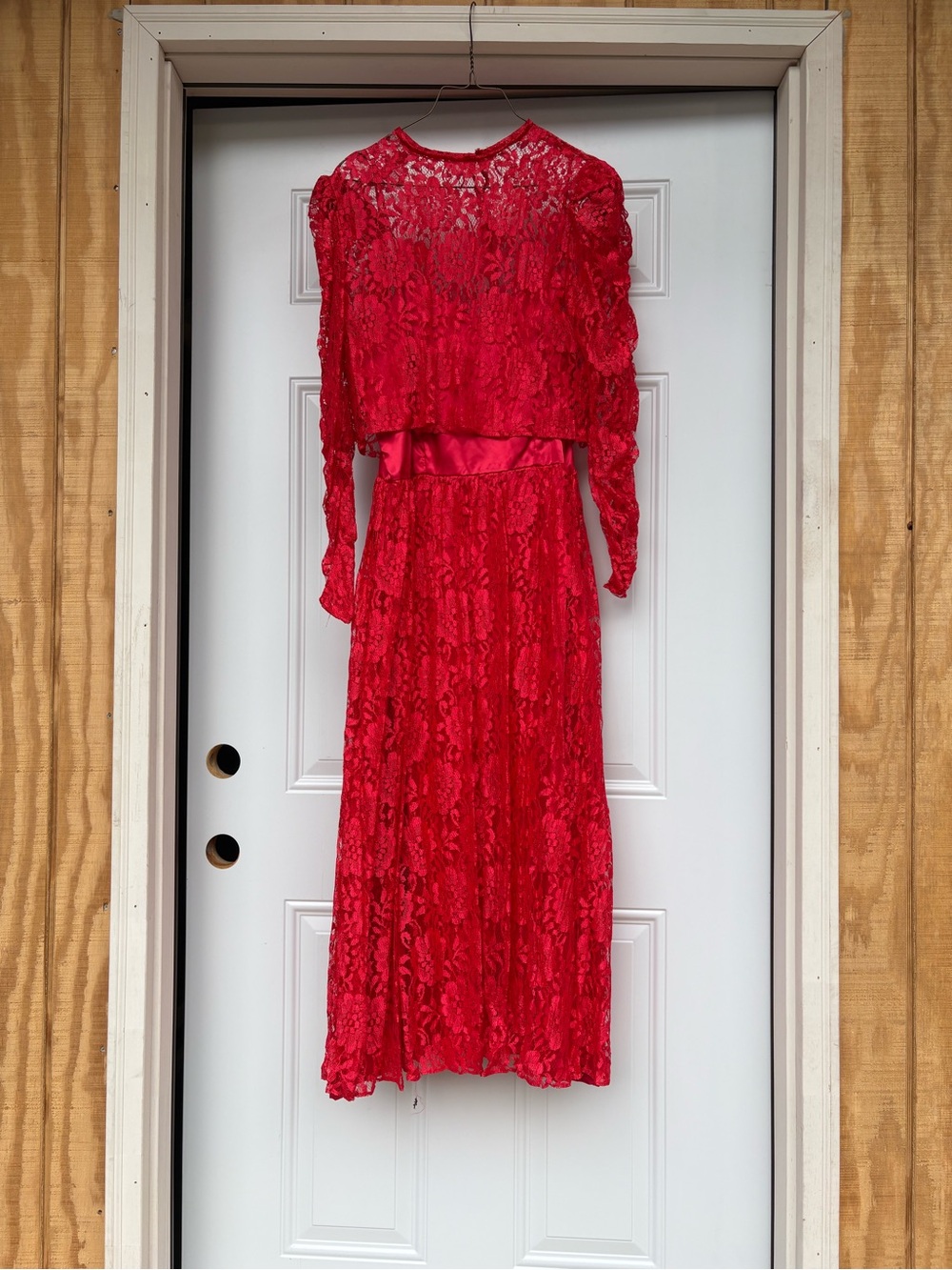Vintage women’s red lace dress